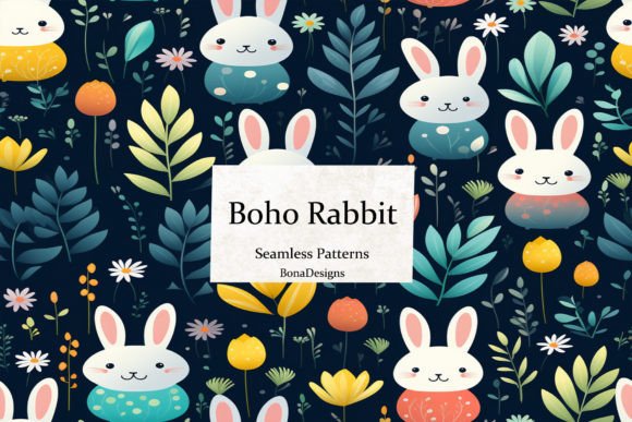 Boho Rabbit Seamless Pattern for Creative Projects