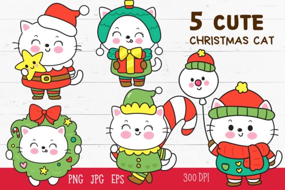 Cute Cat Christmas Cartoon Kawaii X Mas: Bringing Joy to Digital and Physical Creations