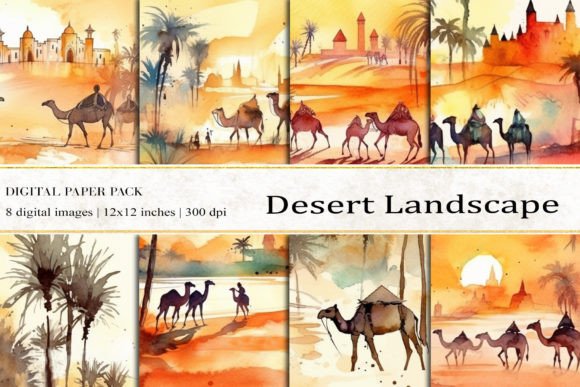 Desert Landscape Digital Papers: Blending Generative Art with Modern Creative Workflows