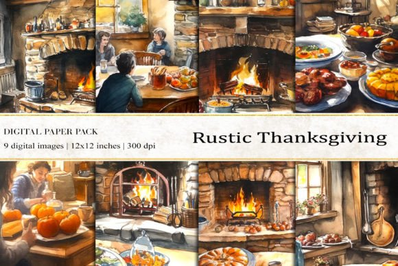 Elevating Your Autumn Projects with Rustic Thanksgiving Digital Papers
