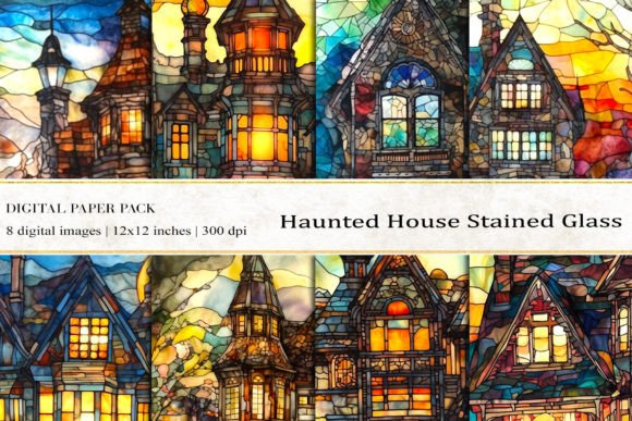 Haunted Stained Glass Digital Papers