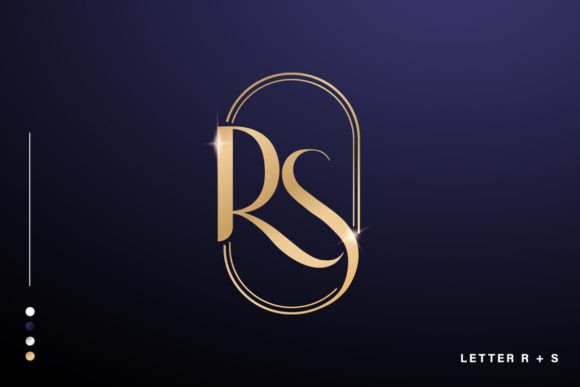 Initial Letter R and S Logo Design: Elevating Corporate Identity with Elegant Golden Accents