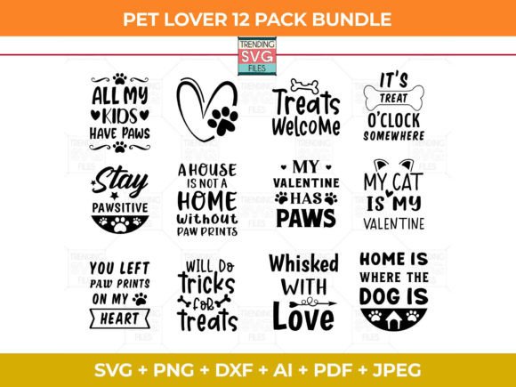 Pet Svg Bundle, Paw Cut File for Cricut