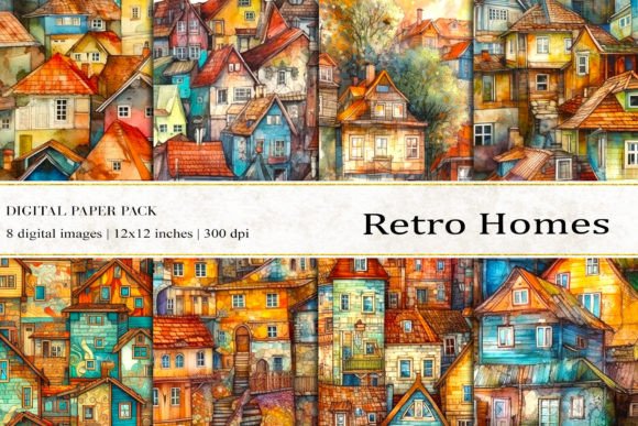 Retro Homes Digital Papers: A Practical Review of the 8-Piece Collection