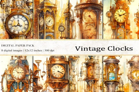 Vintage Clocks Digital Papers: A Timeless Resource for Modern Creators